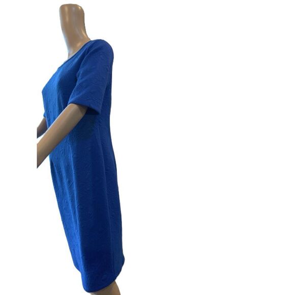 Monroe & Main Blue 3/4 Sleeve Boat Neck Textured Dress Size Small - Picture 8 of 13